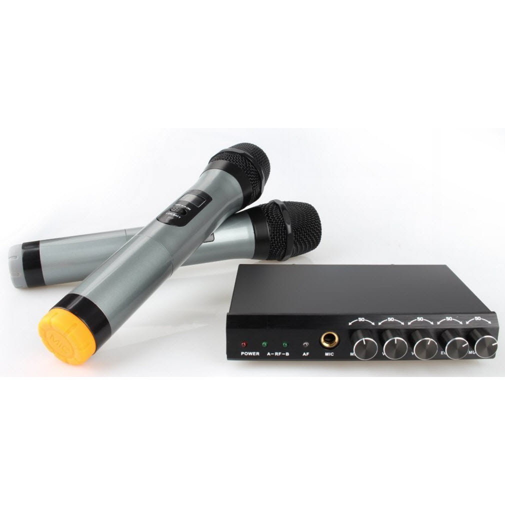 Microphone Wireless Dual VHF with Bluetooth Mixer